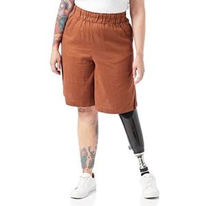 TOM TAILOR Denim Dames Linnen bermuda shorts 1031451, 29566 - Nut Brown, M