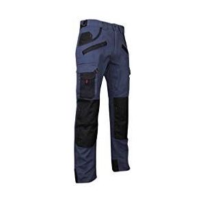 LMA Workwear 1559 BRIQUET tweekleurige broek met kniezakken, maat 44, donkerblauw/zwart