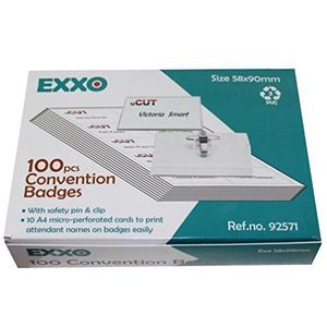 EXXO by HFP 92571 naambordje formaat met clip-naaldcombinatie, 58 x 90 mm