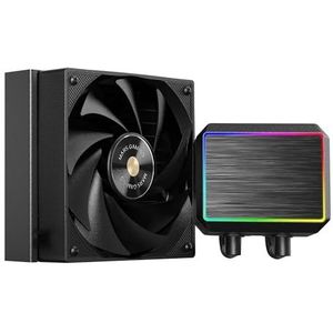 Mars Gaming ML-PROII120 AIO vloeistofkoeling 300W TDP, 4e Gen Opti-Chamber pomp, koperen basis en microkanalen, 1x 120mm FDB ventilator, geborsteld aluminium blok met lineaire FRGB verlichting, zwart
