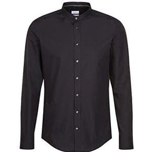 Seidensticker Zakelijk overhemd voor heren, slim fit, gemakkelijk te strijken, businesshemd, zwart (39), 37