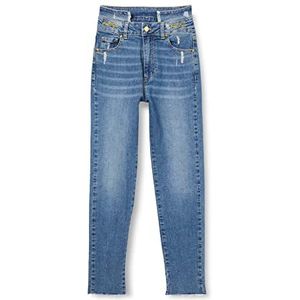 KENDALL & KYLIE K & K W Slim Fit Short Destroyed WST Denim Jeans KKW3712024 Broeken, Medium Wash, 25 Vrouwen