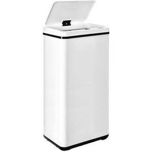 WELL HOME Intelligente vuilnisemmer zonder voeten met automatisch openen of handcontact, 60 l, hoogte 79,5 x 35,5 x 26 cm, wit