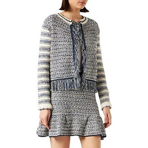 Pinko Anievas Gerecycled Jacqua Coat voor dames, EZI_blauw/wit/lichtblauw, M Kort