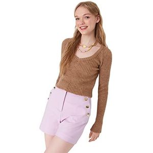 Trendyol Polyester Mix Trui - Bruin - Slim L Bruin, BRON, L