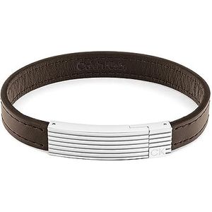 Calvin Klein Heren CIRCUIT Collectie lederen armband bruin - 35000268, Eén maat, Leer, Geen edelsteen