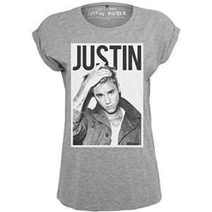 Mister Tee Justin Bieber T-shirt voor dames, Heather Grey, M