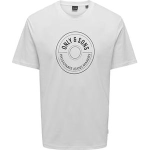 ONLY & SONS Onslamer Life Reg Logo Ss Tee Werk-T-shirt voor heren, wit (bright white), S