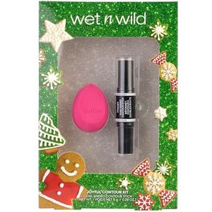 Wet n Wild Joyful Contour Kit, Geschenkset met Gezicht Highlighter en Dubbelzijdige Contour Stick, inclusief Make-up Spons