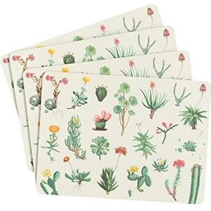 SalvamTafelkleed Botanical Cacti – Set van 4 afzonderlijke tafelkleden, decoratief, stijf, hittebestendig, krasbestendig – KoKonote accessoires