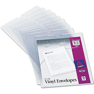 Avery 74804 transparante vinylenveloppen met duiminkeping, 9"" x 12"", duidelijk (Pack van 10)