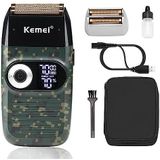 KEMEI Folie scheerapparaat voor mannen Elektrisch scheerapparaat met glad scheerresultaat Snoerloos elektrisch scheerapparaat met LED-display Vaderdagcadeaus