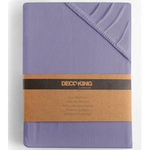 DecoKing Hoeslaken 160x200-180x200 cm 100% Gekamd Katoen Jersey Zacht 160x200cm - 180x200cm Lavendel Amber