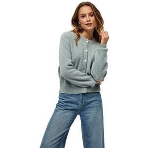 Minus Alma gebreide cardigan voor dames, blauw Zen Melange, S