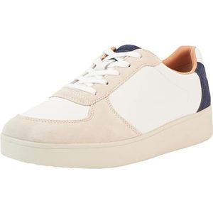 Fitflop Rally Leather & Suede New Device Sneaker voor dames, Urban White Midnight Navy, 36 EU