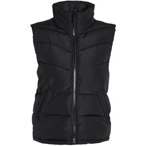 Noisy May NMDALCON S/L Short Vest Noos, gewatteerd vest voor dames, Zwart, M