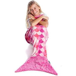 vieren totaal Puno Zeemeerminstaart gebreide deken vissenstaart deken maat- 195x90cm  (hemelsblauw) - online kopen | Lage prijs | beslist.nl