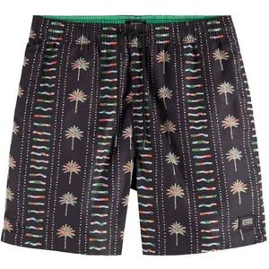 Scotch & Soda Mid Length Swim Short All Over Print, Multi Palmtrees 6100, M