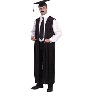 Smiffys Carnavalskostuum voor heren, lange zwarte badjas als opvoeder