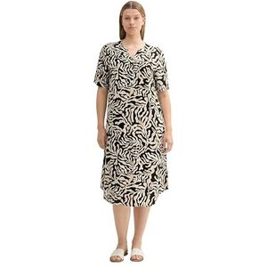 TOM TAILOR Damesjurk, 35305 - Black Cut Palmtree Design, 46 NL