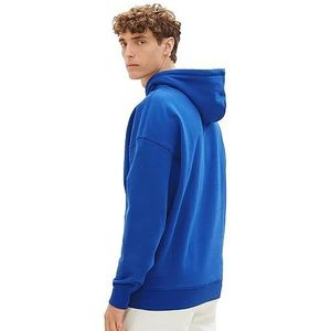 TOM TAILOR Denim Oversize college hoodie voor heren met logo-applicatie, 14531-glanzend koningsblauw, S