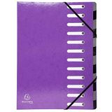 Exacompta 53926E Ordermap (Iderama Harmonika, 12 vakken, elastiek, gecoat manila-karton voor DIN A4) 1 stuk violet