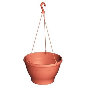 VERDENIA Melrose Hangende bloempot, elegant en duurzaam design, licht, binnen en buiten, weerbestendig, diameter 26 cm, 26 x 26 x 60 cm, terracottakleur