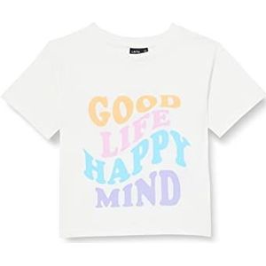 NAME IT Girl's NLFFIND SS Short L Top, White Alyssum, 134/140, wit alyssum, 134/140 cm