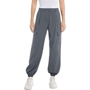 Replay Dames Cargo Jogger broek, 493 Iron Gray, 30W