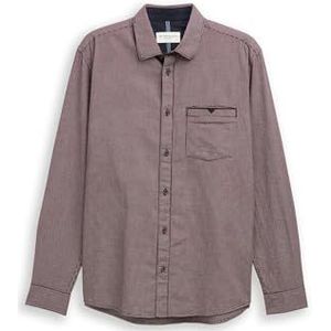 Tom Tailor - Structure Shirt - Rood - Lange Mouwen