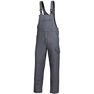 BP Workwear Basic 1482-060-53 tuinbroek - stoffen bretels met rubberen inzetstuk - zakken voor kniebeschermers - puur katoen - normale pasvorm - maat: 60 - kleur: donkergrijs