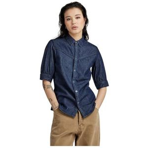 G-Star RAW Western Kick Puff Slim overhemd, Blauw (Rinsed D23448-d013-082), XS