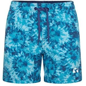 RIPT Essentials Jongenszwemshort Quick Dry UV 50 Zonbescherming Peach Finish Zwemshort Trunks, Blauwe Tie Dye, 5-6 Jaren