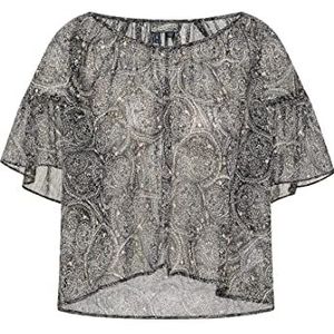 VIRITA dames blouseshirt, Zwart meerkleurig., L