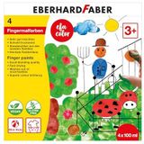 Eberhard Faber 578804 - EFA Color vingerverf set met 4 verfpotjes van elk 100 ml, sneldrogend en afwasbaar, voor mengen en creatief schilderplezier