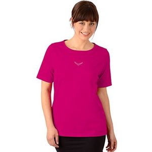 Trigema Dames T-shirt Deluxe katoen met Swarovski® kristallen, rood (magenta 030), M
