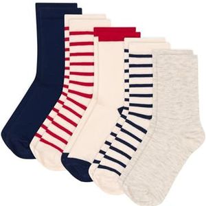 Petit Bateau A0AF6 sokken, variant 1, maat 35/38 (12/14 jaar) (5 stuks) jongens, Variant 1:, Pointure 35/38 (12/14ans)