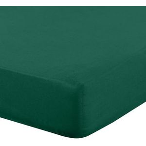 Eurofirany - Hoeslaken 140 x 200 cm, basic laken van katoen, hoeslaken met elastiek, duurzaam, voor dikke matrassen tot 30 cm diepe zak, vele kleuren, groen