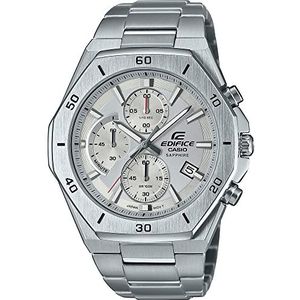 Casio Herenhorloge chronograaf kwarts Edifice met roestvrijstalen armband, Zilver, Armband