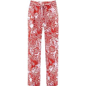 Gerry Weber Dames 120018-31214 broek, ecru/wit/rood/oranje print, 34, ecru/wit/rood/oranje print, 34