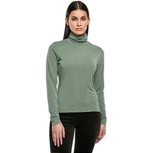 Urban Classics Dames Modal Turtleneck T-shirt met lange mouwen, Salvia, XL