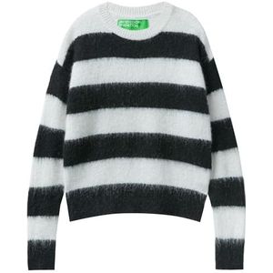 United Colors of Benetton Pullover voor dames, zwart en wit 100, XS