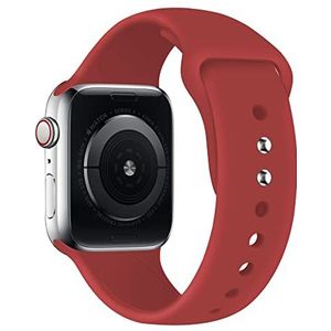 HiClothbo Compatibel met Apple Watch armband 38/40/41 mm, zachte siliconen armband, reservearmband voor iWatch Series 8 SE 7 6 5 4 3 2 1, rood, rood, 42/44/45mm