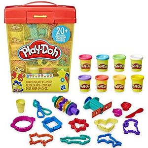 Play-Doh Grote gereedschapskoffer met 8 niet-giftige Play-Doh-kleuren en meer dan 20 stuks gereedschap