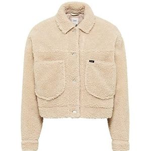 WHITELISTED Vrouwen Cropped Sherpa Jacket, Ecru, XXL