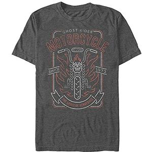 Marvel Unisex Other-Ghost Rider Motorcycle Club Organic Short Sleeve T-Shirt, Melange Black, XL, Melange Black, XL