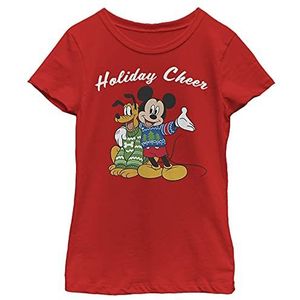 Disney Characters Duo Cheer Girl's Solid Crew Tee, Rood, X-Small, Rot, XS