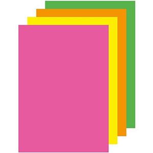 Apli 15280-100 vellen A4 neon papier - kleur: geel, oranje, rood, groen