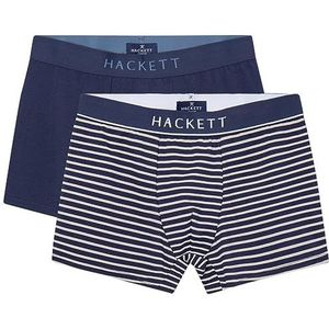 Hackett London Heren Trunks (Pack van 2), Blauw (zwart), S