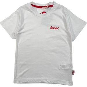 Lee Cooper, T-shirt, jongens, meisjes, (4 tot 14 jaar), poloshirt, tanktop, overhemd, bedrukt, kleding, uniseks, kinderen, sport, ademend, model GLC121210 TS S3-14A, wit, Wit, 14 Jaar